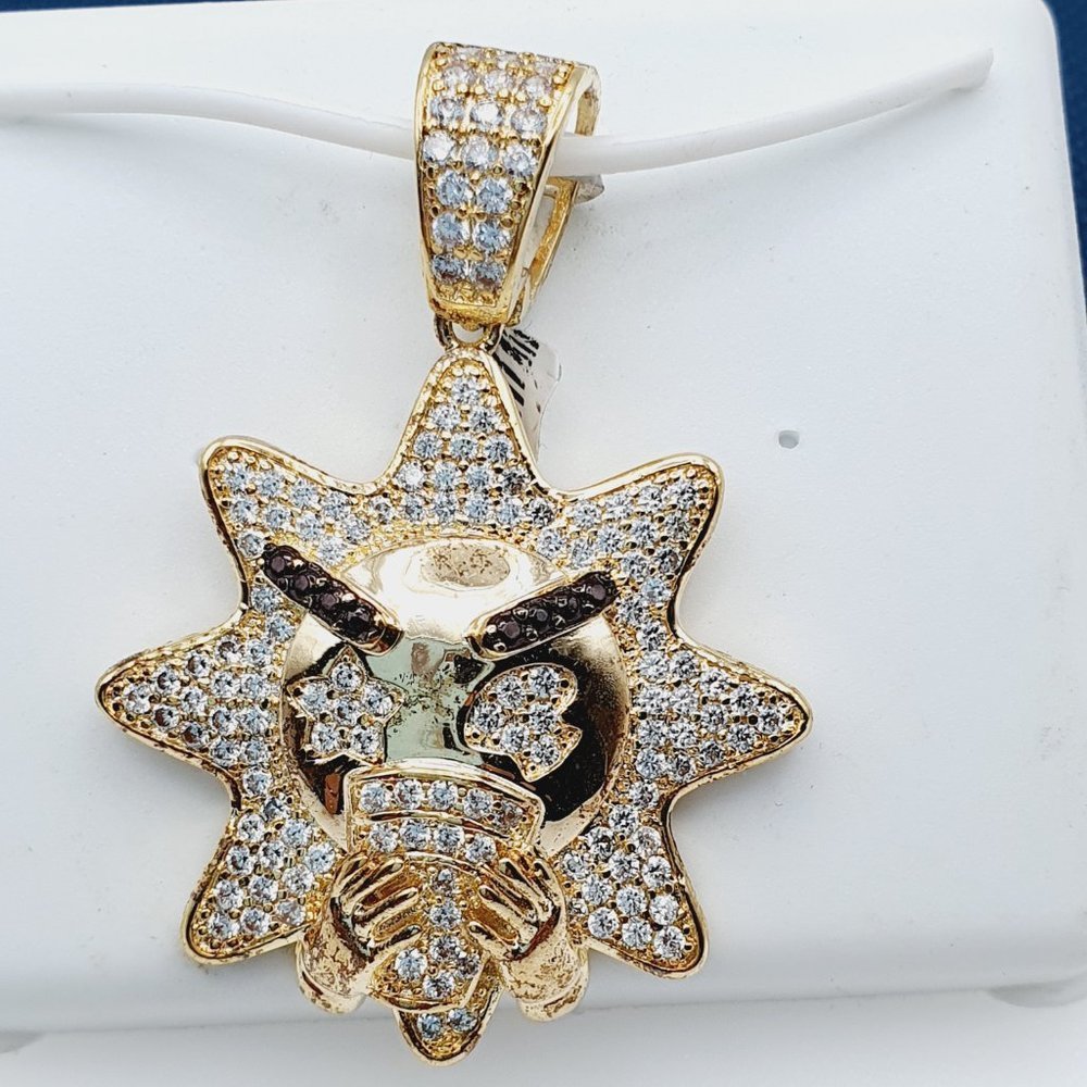 "14k Gold Plated Cubic Zircon Pendant, Inus1br227